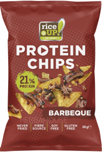 Rice Up Bezlepkový proteínový chips s príchuťou barbecue (60g) Obrázok pre Rice Up Bezlepkový proteínový chips s príchuťou barbecue (60g)