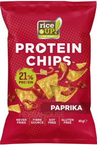 Rice Up Bezlepkový proteínový chips s paprikovou príchuťou (60g) Obrázok pre Rice Up Bezlepkový proteínový chips s paprikovou príchuťou (60g)