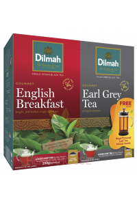 Obrázok pre Dilmah Sypané čaje English Breakfast + Earl Grey darčekový set s kanvicou (250g)