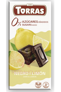 Obrázok pre Torras Bezlepková horká čokoláda s citrónom bez pridaného cukru (75g)