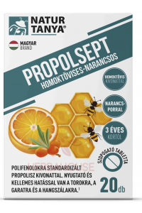 Obrázok pre Natur Tanya PROPOLSEPT Propolisové pastilky na hrdlo s vitamínom C - rakytník a pomaranč (20ks)