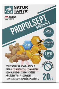 Obrázok pre Natur Tanya PROPOLSEPT Propolisové pastilky na hrdlo s vitamínom C - zázvor a zinok (20ks)