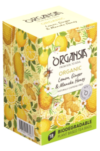 Organsia Bio ovocno-bylinný čaj citrón, zázvor a Manuka med (18ks) Obrázok pre Organsia Bio ovocno-bylinný čaj citrón, zázvor a Manuka med (18ks)