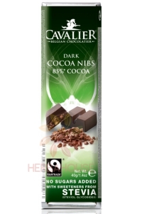 Obrázok pre Cavalier Belgická horká čokoláda s kúskami kakaa so sladidlom (40g)