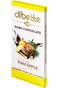 Obrázok pre Dibette Horká čokoláda s fruktózou plnená krémom s ananásovou príchuťou (80g)
