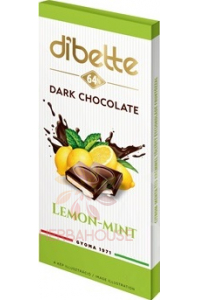 Obrázok pre Dibette Horká čokoláda s fruktózou plnená krémom s citrónovo mätovou príchuťou (80g)
