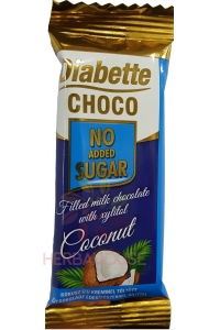 Obrázok pre Diabette Choco Mliečna čokoláda plnená krémom s kokosovou príchuťou so sladidlom (22g)