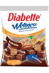 Obrázok pre Diabette Wellness oblátky s fruktózou plnené kakaovým krémom, máčané v horkej čokoládovej poleve (120g)