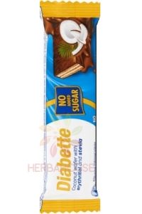 Obrázok pre Diabette Oblátka v mliečnej čokoláde s erythritolom a steviou plnená krémom s kokosovou príchuťou (26g)