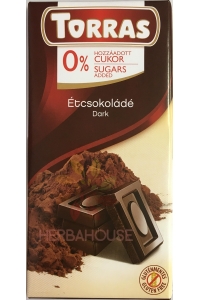 Obrázok pre Torras Bezlepková horká čokoláda bez pridaného cukru (75g)
