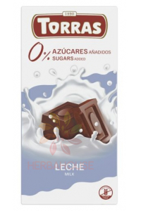 Torras Bezlepková mliečna čokoláda bez pridaného cukru (75g) Obrázok pre Torras Bezlepková mliečna čokoláda bez pridaného cukru (75g)