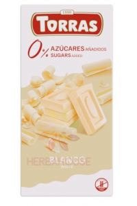 Torras Bezlepková biela čokoláda bez pridaného cukru (75g) Obrázok pre Torras Bezlepková biela čokoláda bez pridaného cukru (75g)