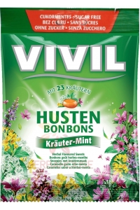 Obrázok pre Vivil Husten Bonbons drops bez cukru bylinkovo-mentolové s 23 bylinami (60g)