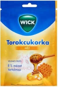 Obrázok pre Wick Mentolové cukríky na hrdlo s medom (72g)