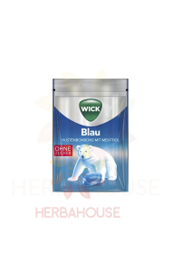 Obrázok pre Wick Blau Mentolové cukríky na hrdlo bez cukru so sladidlom (72g)