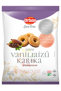 Obrázok pre Urbán Vanilkové mini kolieska polomáčané v horkej čokoláde bez cukru so sladidlom (160g)