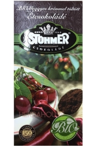 Obrázok pre Stühmer Bio Horká čokoláda plnená višňovým krémom (100g)