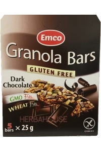 Obrázok pre Emco Bezlepkové granola tyčinky s horkou čokoládou 5 x 25g (125g)