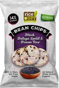 Obrázok pre Rice Up Bezlepkový ryžový chips s čiernou šošovicou Beluga (60g)