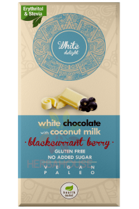 Obrázok pre Health Market White Delight Biela čokoláda bez mlieka s čiernymi ríbezľami a sladidlom (80g)