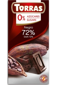Obrázok pre Torras Bezlepková horká čokoláda 72% bez pridaného cukru (75g)
