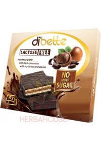Obrázok pre Dibette Oblátky plnené krémom z lieskových orieškov máčané v horkej čokoláde s erythritolom a steviou (96g)