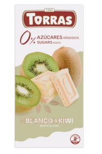Obrázok pre Torras Bezlepková biela čokoláda s kiwi bez pridaného cukru (75g)