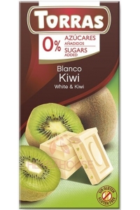 Obrázok pre Torras Bezlepková biela čokoláda s kiwi bez pridaného cukru (75g)