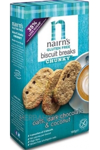 Obrázok pre Nairns Bezlepkové celozrnné ovsené sušienky tmavá čokoláda a kokos (160g)