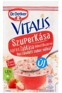 Obrázok pre Dr.Oetker Vitalis SuperKaša Ovsená kaša jahodová bez pridaného cukru so sladidlom (60g)