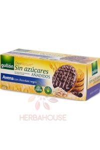 Obrázok pre Gullón Ovsené sušienky polomáčané v tmavo čokoládovej poleve bez cukru (275g)