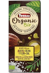 Obrázok pre Torras Bio Bezlepková Tmavá čokoláda 70% s extra panenským olivovým olejom a morskou soľou (100g)
