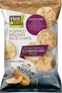 Obrázok pre Rice Up Bezlepkový ryžový chips s príchuťou Gorgonzola a karamelizovaná hruška (60g)
