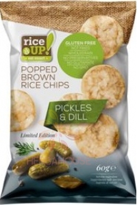 Obrázok pre Rice Up Bezlepkový ryžový chips s príchuťou kyslej uhorky a kôpru (60g)