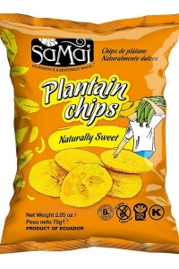 Obrázok pre Samai Banánové chipsy Plantain Natur sladké (75g)