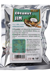 Obrázok pre Coconut Jim Pečené kokosové chipsy s čokoládou a morskou soľou (50g)