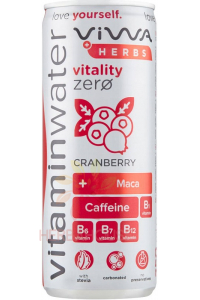 Obrázok pre Viwa Herbs Vitality Zero cranberry sýtený nápoj s brusnícovou príchuťou (250ml)