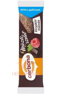 Obrázok pre Cerbona Müsli tyčinka čokoláda a malina polomáčaná v horkej čokoláde bez pridaného cukru (20g)