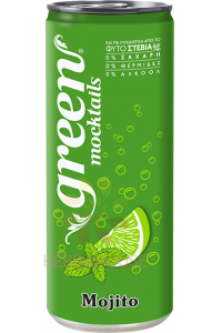 Obrázok pre Green Mocktails Sýtený nápoj s príchuťou Mojito so sladidlami (330ml)