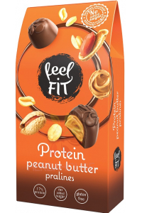 Obrázok pre FeelFit Proteínové pralinky s arašidovým maslom v belgickej čokoláde so sladidlom (66g)