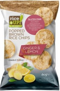 Obrázok pre Rice Up Bezlepkový ryžový chips s citrónovo zázvorovou príchuťou (60g)