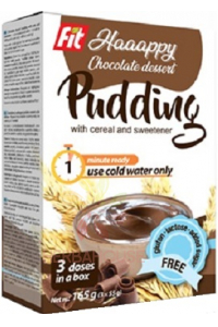 Obrázok pre Fit Haaappy Bezlepkový čokoládový pudingový prášok s ovsom a sladidlom (165g)