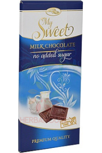 Obrázok pre Microse My Sweet Bezlepková Mliečna čokoláda bez pridaného cukru (90g)