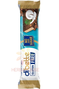 Obrázok pre Dibette NAS Bezlepková oblátka s kokosovým krémom v mliečnej čokoláde so sladidlom (26g)
