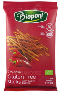 Obrázok pre Biopont Bio Bezlepkové slané tyčinky paprikové (45g)