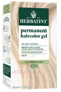 Obrázok pre Herbatint Prírodná permanentná farba na vlasy 10N - platinová blond (170ml)