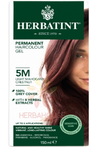 Obrázok pre Herbatint Prírodná permanentná farba na vlasy 5M - svetlý mahagónový gaštan (150ml)