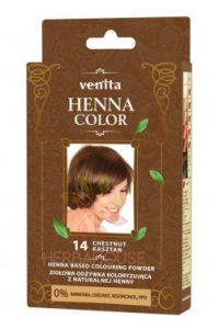 Obrázok pre Venita Henna Color prírodný prášok na farbenie vlasov 14 - gaštanovo hnedá (25g)