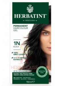Obrázok pre Herbatint Prírodná permanentná farba na vlasy 1N - čierna (150ml)