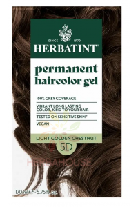 Obrázok pre Herbatint Prírodná permanentná farba na vlasy 5D - svetlý zlatý gaštan (170ml)